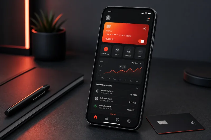 HautiePay mobile payment dashboard displayed on a smartphone