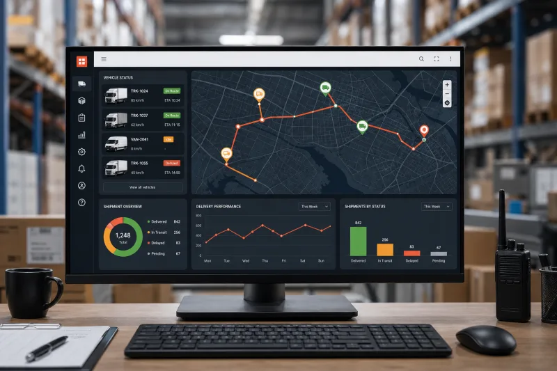 RimTrans logistics and fleet tracking dashboard